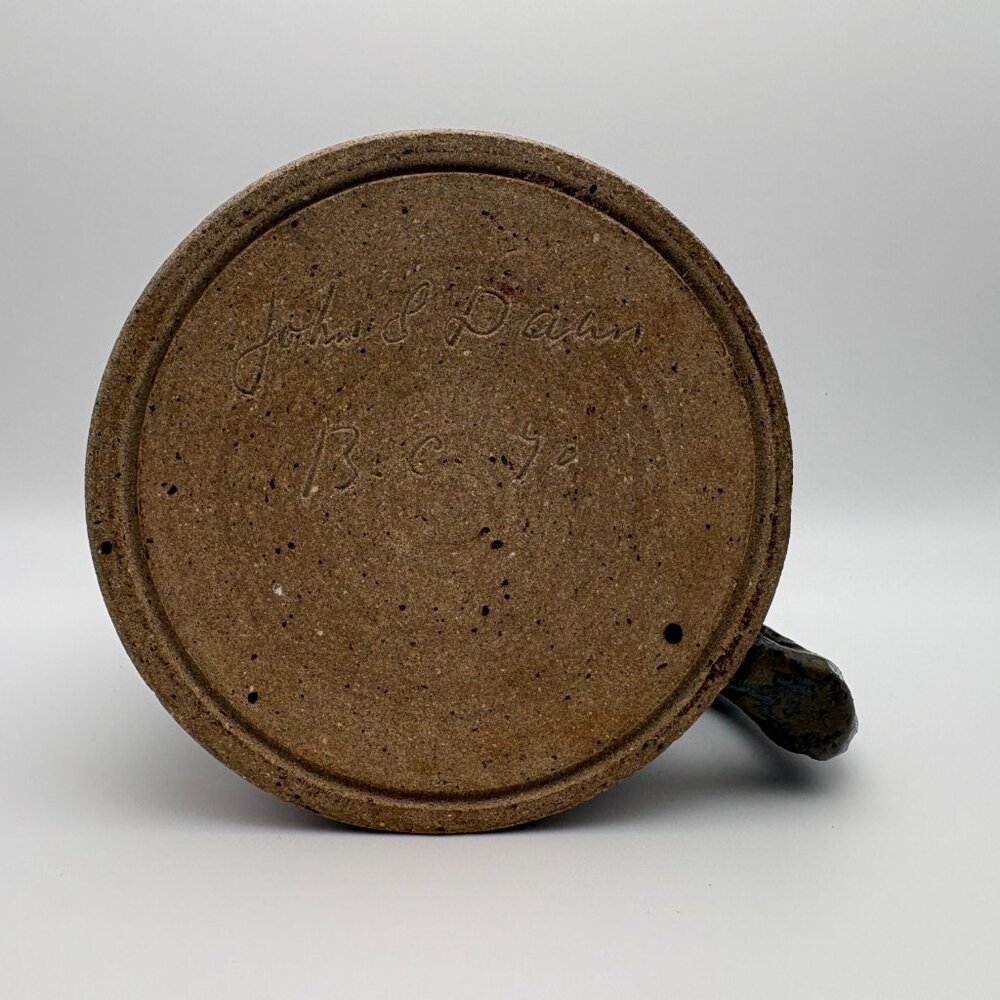 Canadian Rustic Vintage Pottery Tankard Earthtone Stoneware Mug  (SKU: 283MI) - Picture 6 of 10